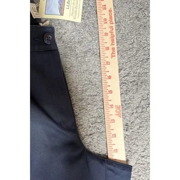 LL BEAN Women 10 Pet Blue Indigo Favorite Fit Chino Pants Wrinkle Resistant NWT - Picture 8 of 8